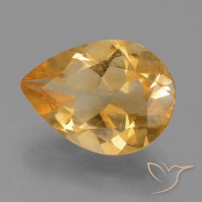 Citrino Dorado naranja claro medio natural de 2.99 ct, En forma de pera, VS
