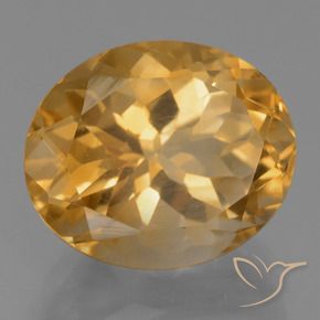Citrino Naranja medio natural de 6.17 ct, Ovalada, VVS-VS