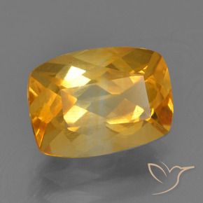 Citrino Dorado naranja intenso natural de 2.27 ct, Forma Cojín, VS