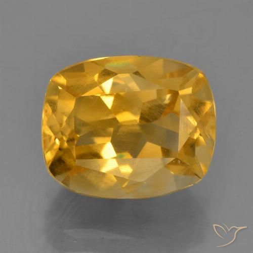 2.81ct Natural Dorado naranja oscuro Citrino, Forma Cojín, VS