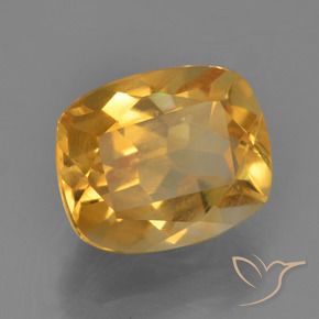 Citrino Dorado naranja oscuro natural de 2.81 ct, Forma Cojín, VS