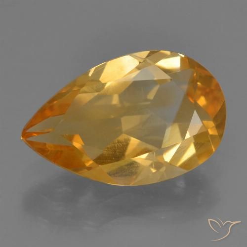 2.31ct Natural Dorado naranja intenso Citrino, En forma de pera, VVS-VS