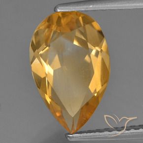 Citrino Dorado naranja intenso natural de 2.31 ct, En forma de pera, VVS-VS