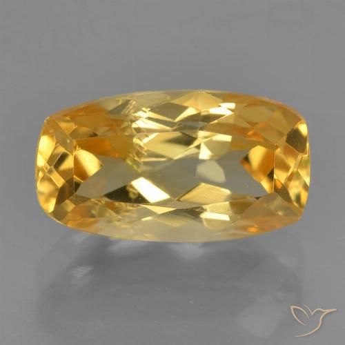 2.54ct Natural Naranja dorado Citrino, Forma Cojín, VS