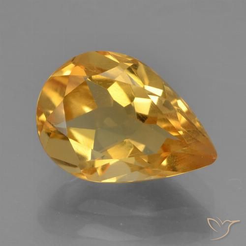 2.17ct Natural Dorado naranja claro medio Citrino, En forma de pera, VS