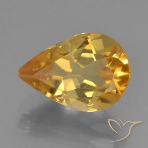 Citrino Dorado naranja claro medio natural de 2.17 ct, En forma de pera, VS