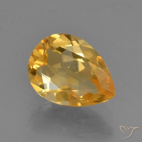 1.49ct Natural Naranja dorado intenso Citrino, En forma de pera, VS