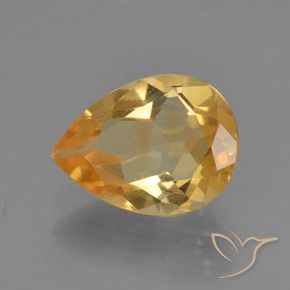 Citrino Naranja dorado intenso natural de 1.49 ct, En forma de pera, VS