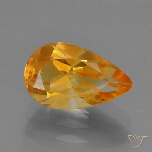1.66ct Natural Naranja oscuro Citrino, En forma de pera, VVS-VS