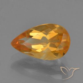 Citrino Naranja oscuro natural de 1.66 ct, En forma de pera, VVS-VS