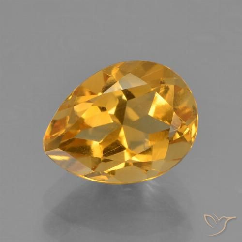 1.84ct Natural Dorado naranja oscuro Citrino, En forma de pera, VS