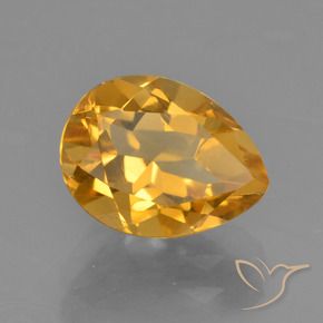 Citrino Dorado naranja oscuro natural de 1.84 ct, En forma de pera, VS