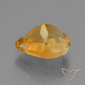 Citrino Dorado naranja oscuro natural de 1.84 ct, En forma de pera, VS