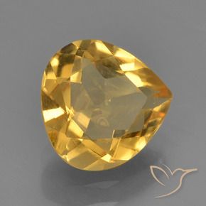 Citrino Dorado oscuro natural de 1.45 ct, En forma de pera, VS