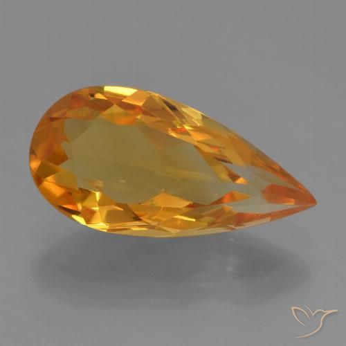 2.33ct Natural Dorado naranja intenso Citrino, En forma de pera, VVS-VS