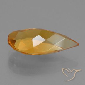 Citrino Dorado naranja intenso natural de 2.33 ct, En forma de pera, VVS-VS