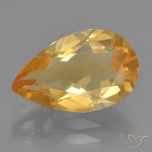 2.41ct Natural Dorado oscuro medio Citrino, En forma de pera, VVS-VS
