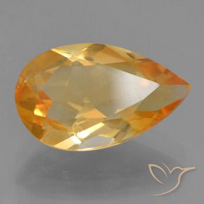 Citrino Dorado oscuro medio natural de 2.41 ct, En forma de pera, VVS-VS