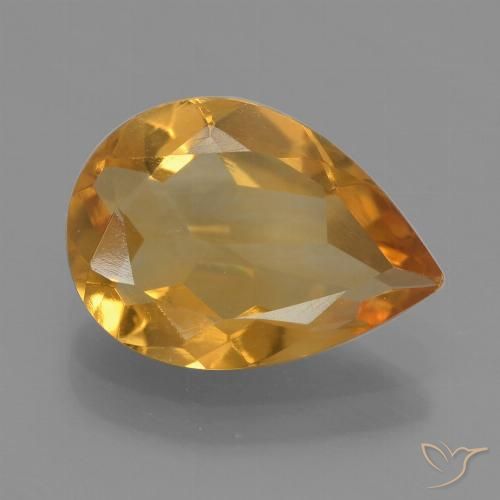 1.90ct Natural Dorado naranja intenso Citrino, En forma de pera, VVS-VS