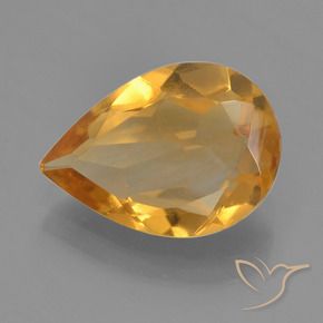 Citrino Dorado naranja intenso natural de 1.90 ct, En forma de pera, VVS-VS