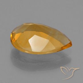 Citrino Dorado naranja intenso natural de 1.90 ct, En forma de pera, VVS-VS