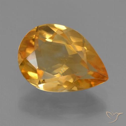 2.07ct Natural Dorado naranja intenso Citrino, En forma de pera, VS
