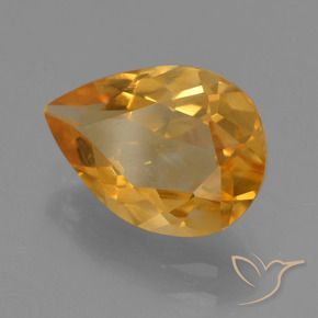 Citrino Dorado naranja intenso natural de 2.07 ct, En forma de pera, VS