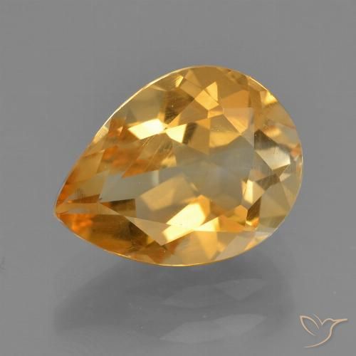 2.32ct Natural Dorado naranja Citrino, En forma de pera, VS
