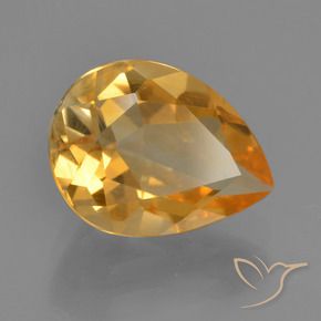 Citrino Dorado naranja natural de 2.32 ct, En forma de pera, VS