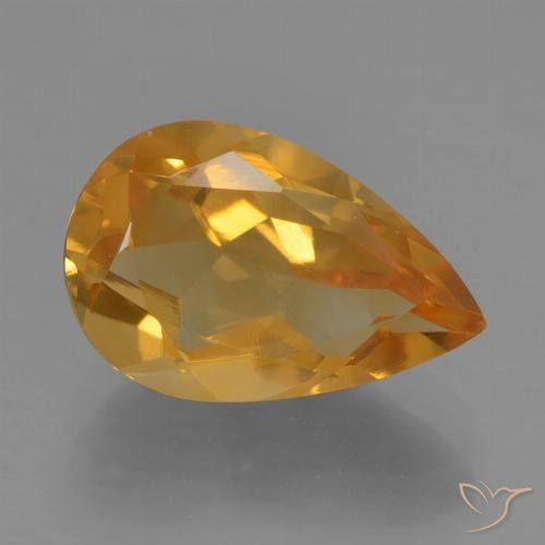 2.42ct Natural Dorado naranja intenso Citrino, En forma de pera, VS