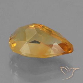 Citrino Dorado naranja intenso natural de 2.42 ct, En forma de pera, VS