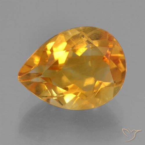 2.63ct Natural Dorado naranja intenso Citrino, En forma de pera, VS