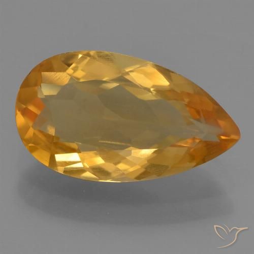 2.36ct Natural Dorado naranja intenso Citrino, En forma de pera, VVS-VS
