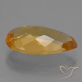 Citrino Dorado naranja intenso natural de 2.36 ct, En forma de pera, VVS-VS