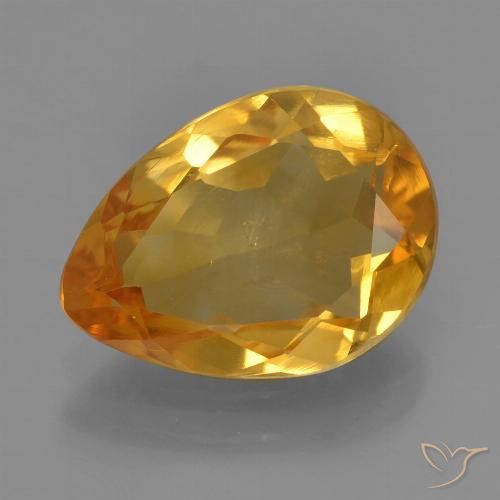 2.23ct Natural Dorado naranja oscuro Citrino, En forma de pera, VS