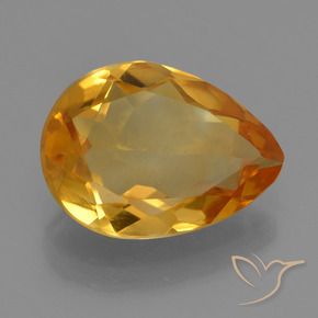 Citrino Dorado naranja oscuro natural de 2.23 ct, En forma de pera, VS