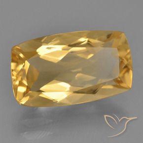Citrino Dorado oscuro medio natural de 3.96 ct, Forma Cojín, VS