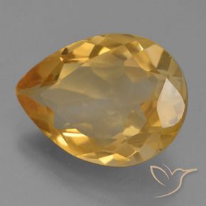 Citrino Dorado oscuro medio natural de 4.72 ct, En forma de pera, VS
