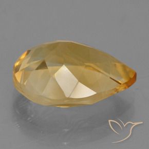 Citrino Dorado oscuro medio natural de 4.72 ct, En forma de pera, VS