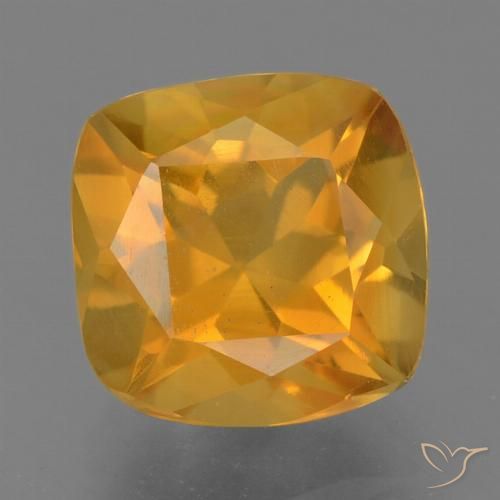 1.90ct Natural Dorado naranja intenso Citrino, Forma Cojín, VS