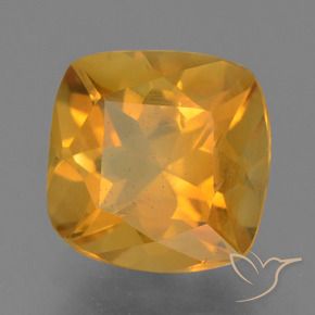 Citrino Dorado naranja intenso natural de 1.90 ct, Forma Cojín, VS