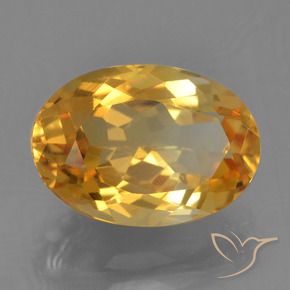 Citrino Dorado naranja intenso natural de 2.90 ct, Ovalada, VS