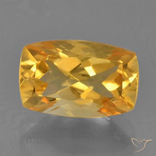 2.65ct Natural Dorado medio Citrino, Forma Cojín, VVS-VS