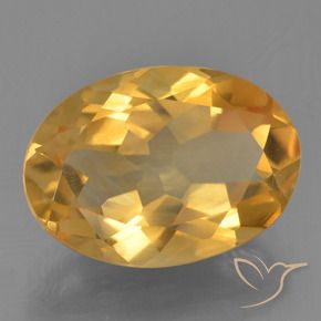 Citrino Dorado oscuro medio natural de 4.95 ct, Ovalada, VS