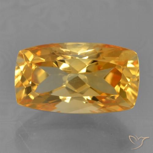 4.24ct Natural Dorado naranja oscuro Citrino, Forma Cojín, VVS-VS