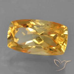 Citrino Dorado naranja oscuro natural de 4.24 ct, Forma Cojín, VVS-VS