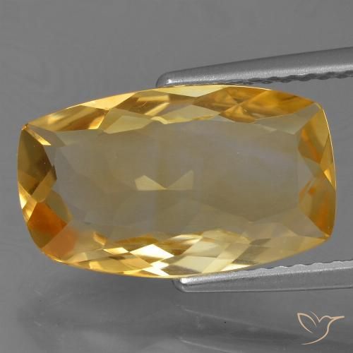 4.01ct Natural Naranja dorado intenso Citrino, Forma Cojín, VVS-VS