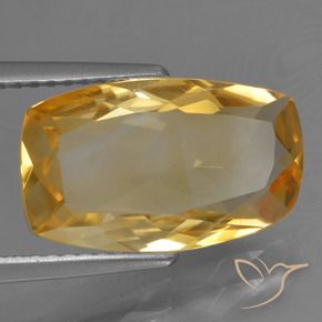 Citrino Naranja dorado intenso natural de 4.01 ct, Forma Cojín, VVS-VS