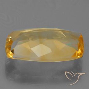 Citrino Naranja dorado intenso natural de 4.01 ct, Forma Cojín, VVS-VS