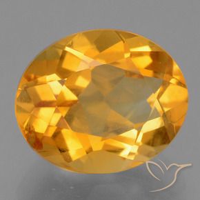 Citrino Dorado naranja intenso natural de 3.01 ct, Ovalada, VS